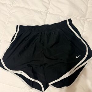 Nike Women's Black and White Athletic Shorts